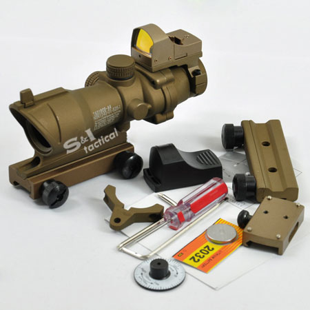 ACOG TA31 Riflescope 4X32 Scope with Auto Red Dot-Tan